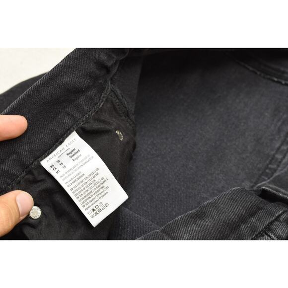 American Eagle Black Curvy Straight Jeans Plus Size 18 Regular Cotton Blend - Picture 8 of 8